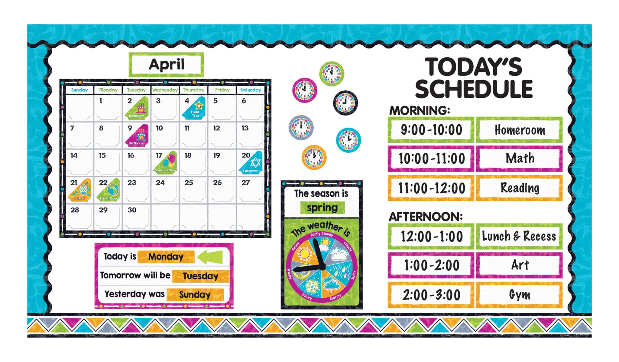 D8430 Color Harmony Calendar Todays Schedule Bulletin Board Idea