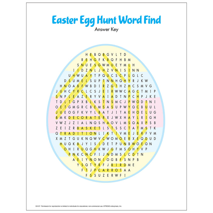 E4107 Easter Egg Hunt Word Find Free Printable