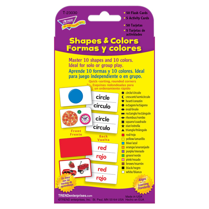 T23030 Flash Cards Colors Shapes Spanish Package Back