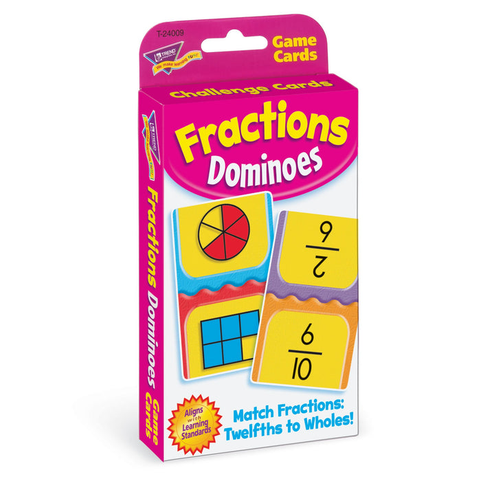 T24009 Game Cards Fractions Dominoes Package Left