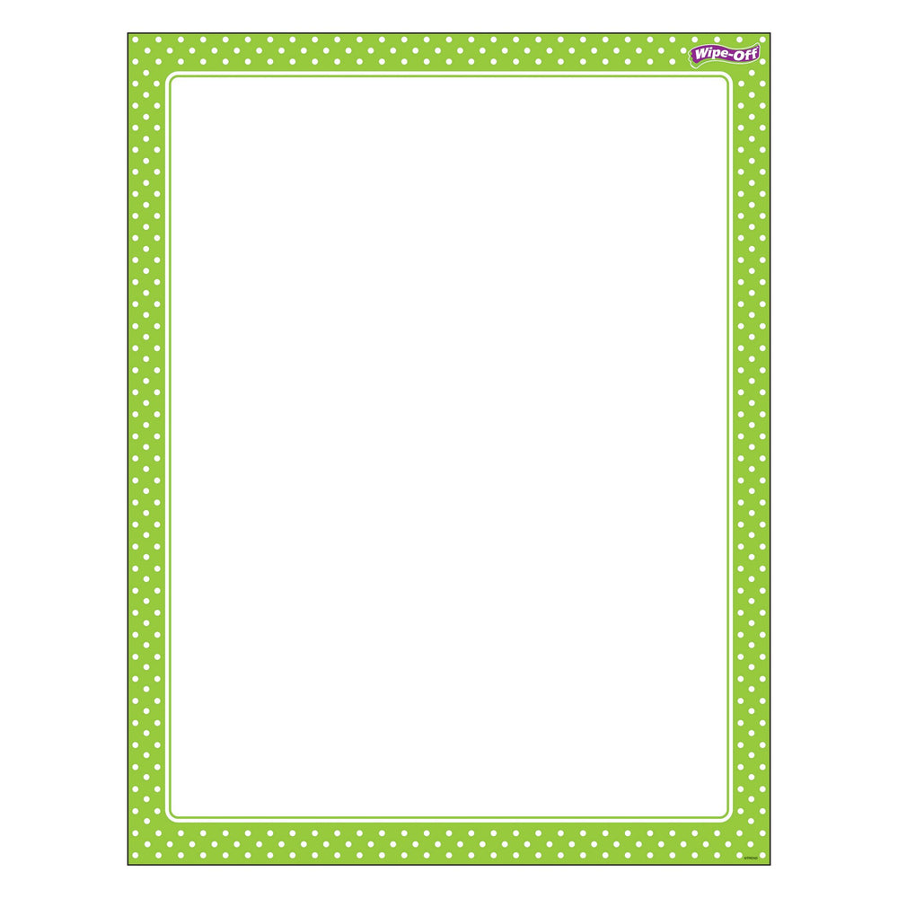 T27333 Wipe Off Chart Polka Dots Lime