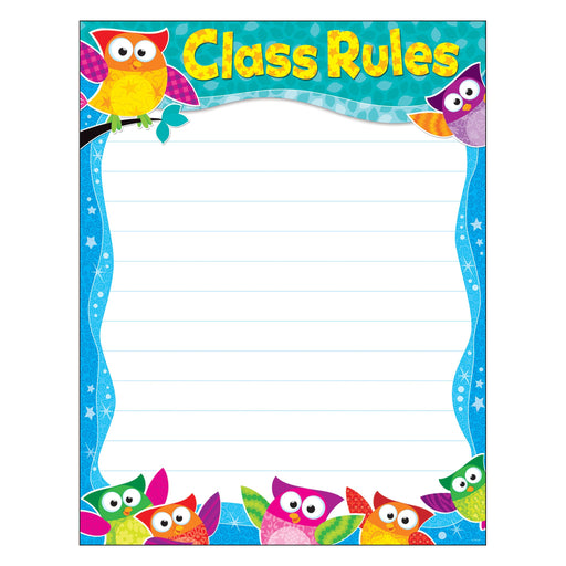 T38444 Learning Chart Owl Stars Class Rule