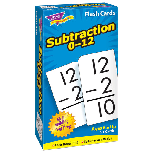 T53103 Flash Cards Subtraction 0-12 Box Left