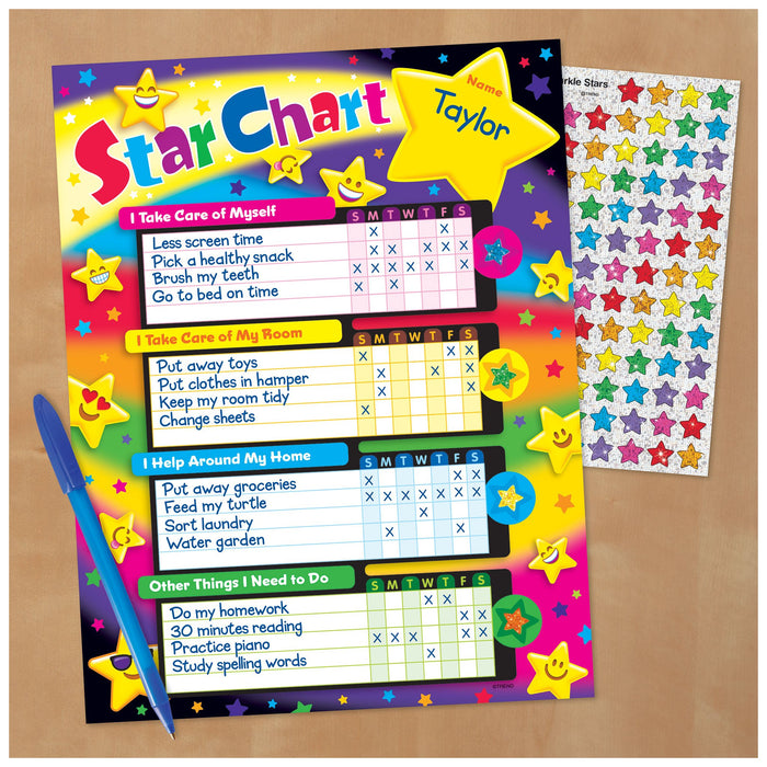 T73114 Incentive Chore Chart Emoji Stars Lifestyle