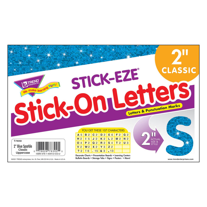 T78302 Letters inch Blue Sparkle Package