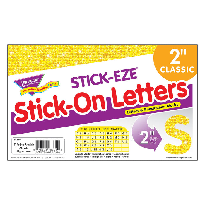 T78304 Letters inch Yellow Sparkle Package