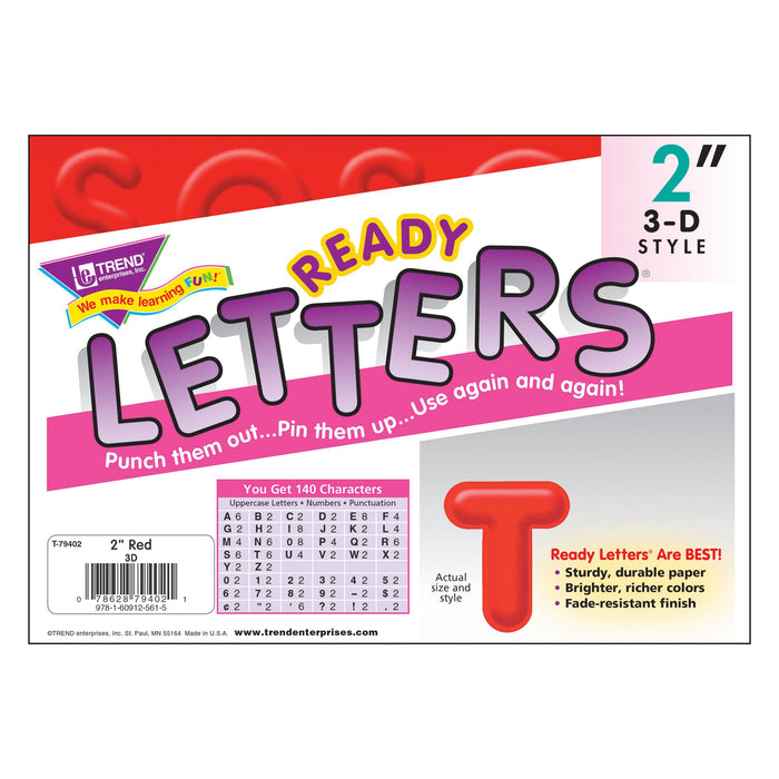 T79402 Letters Inch Casual Red 3 D Package