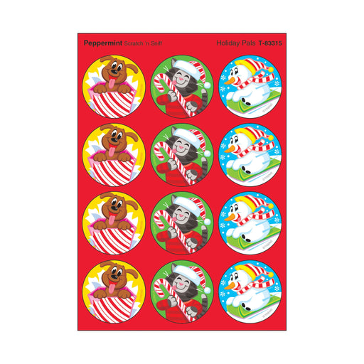 T83315 Stickers Scratch n Sniff Peppermint Winter Holiday Pals