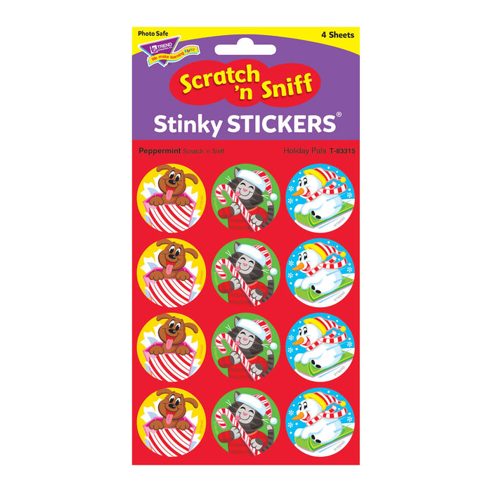 T83315 Stickers Scratch n Sniff Peppermint Winter Holiday Pals Package