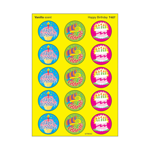 T927 Stickers Scratch n Sniff Vanilla Happy Birthday