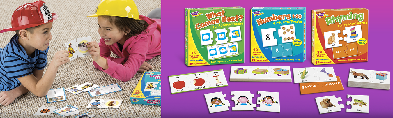 Two piece puzzles for learning
