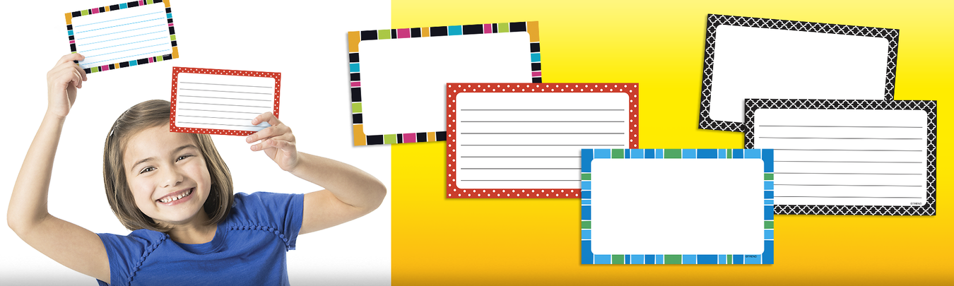 Colorful border index note cards