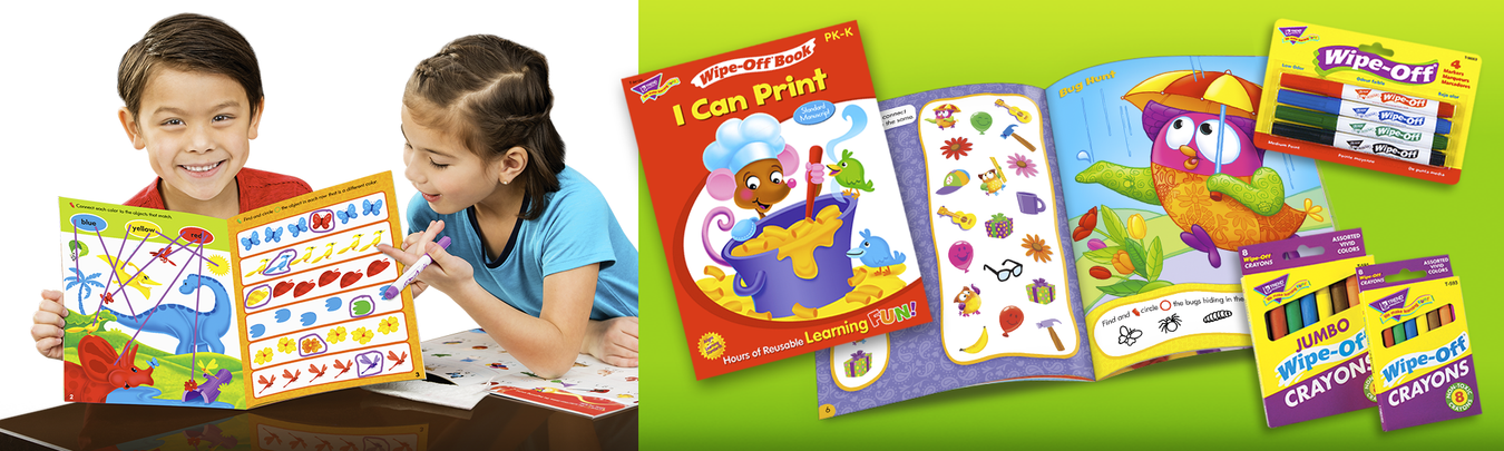 reusable surface wipe away educational books