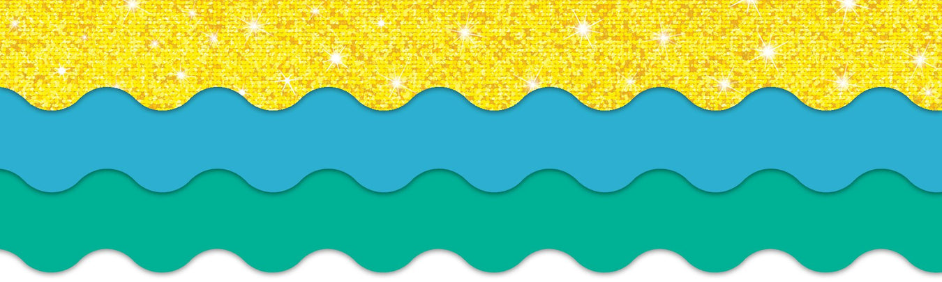 Yellow and aqua classroom theme decorations for bulletin boards