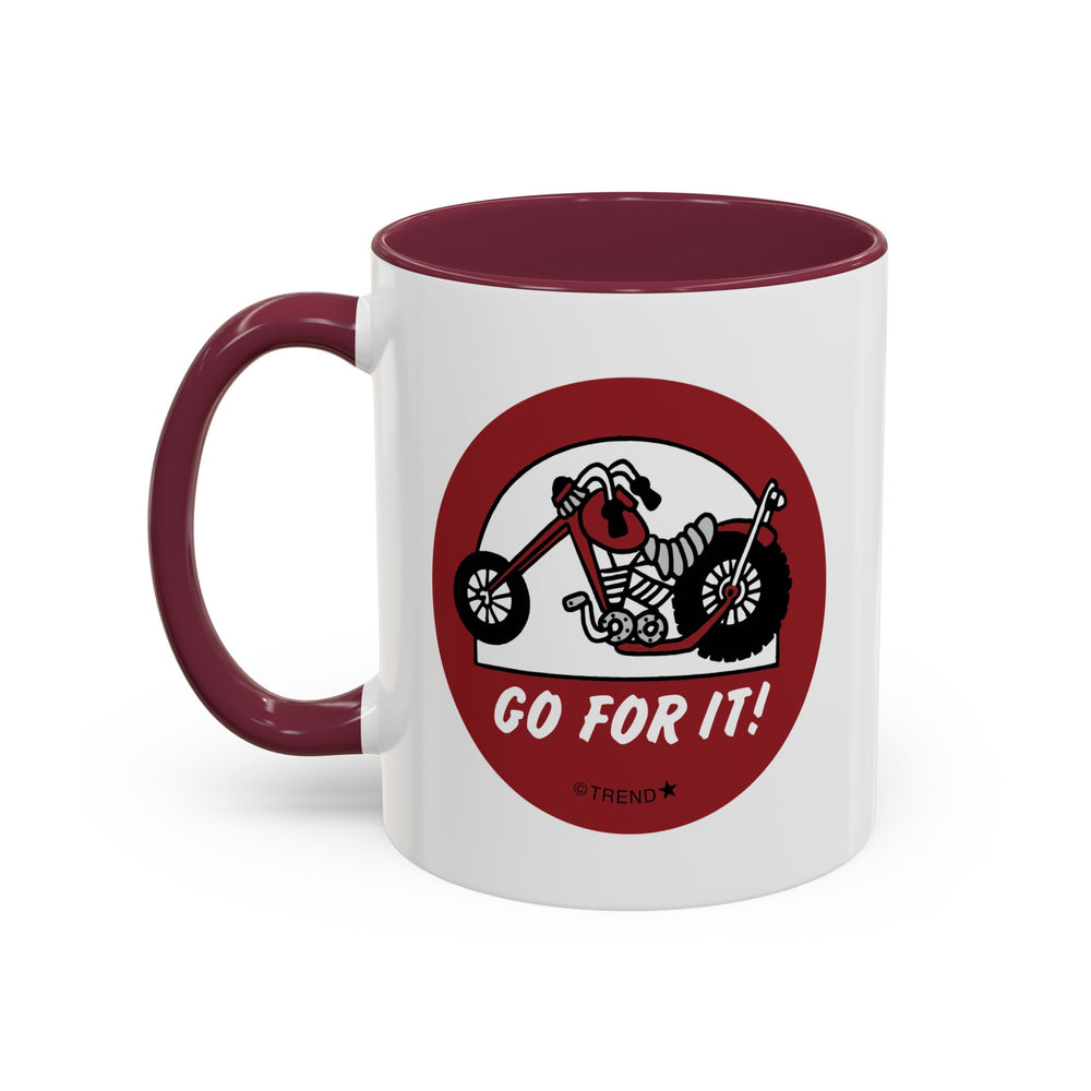 Go For It! Motorcycle Maroon Mug (11oz, 15oz)