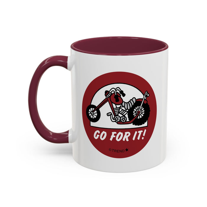 Go For It! Motorcycle Maroon Mug (11oz, 15oz)
