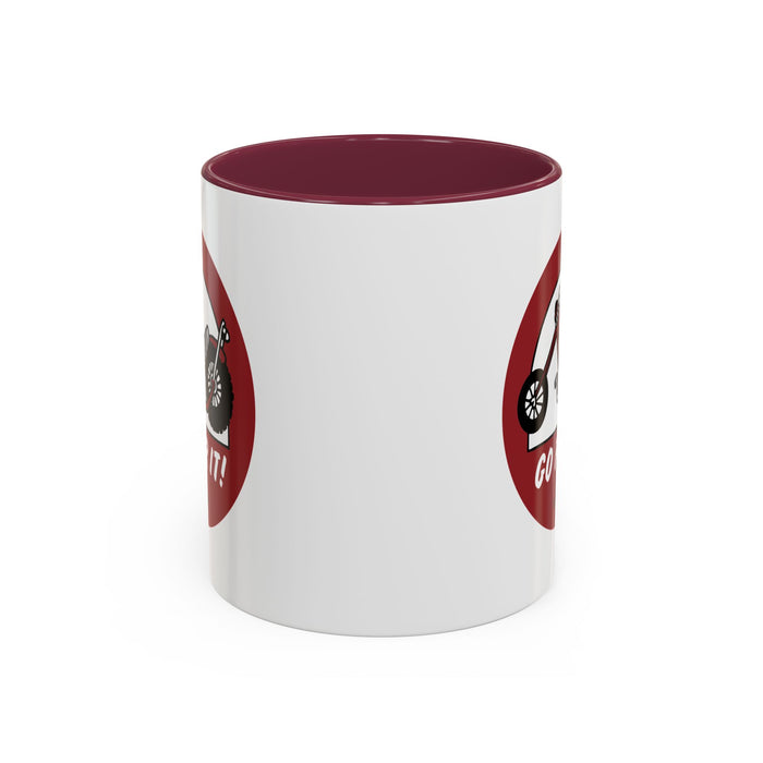 Go For It! Motorcycle Maroon Mug (11oz, 15oz)