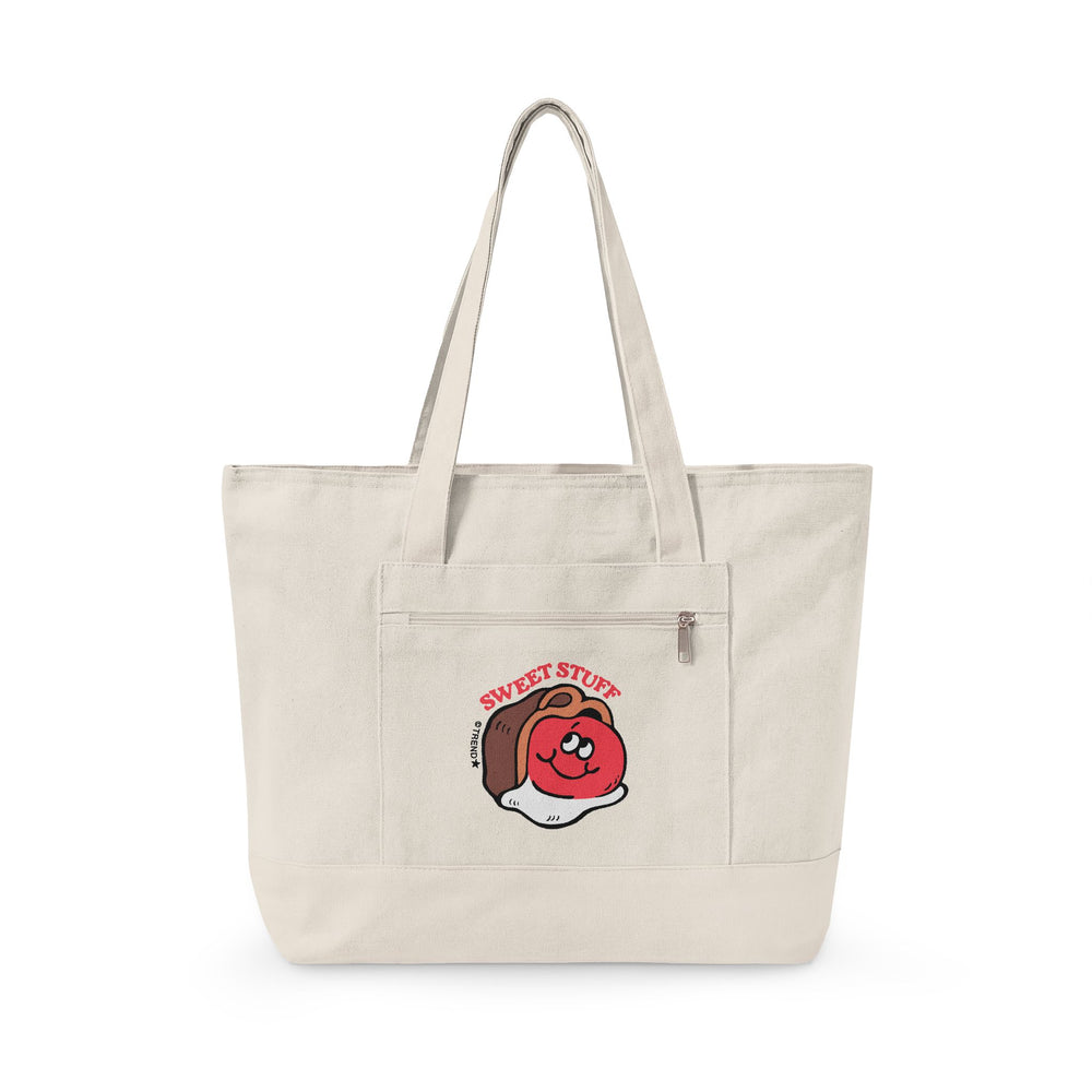 Sweet Stuff, Chocolate Cherry Zippered Canvas Tote