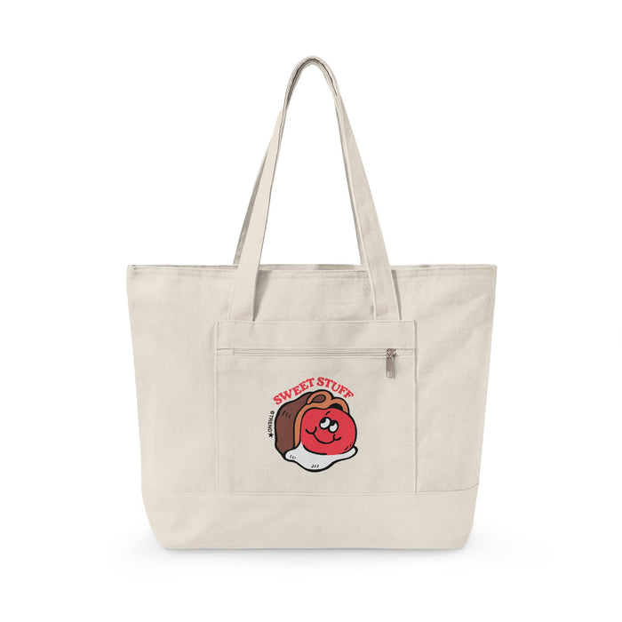 Sweet Stuff, Chocolate Cherry Zippered Canvas Tote