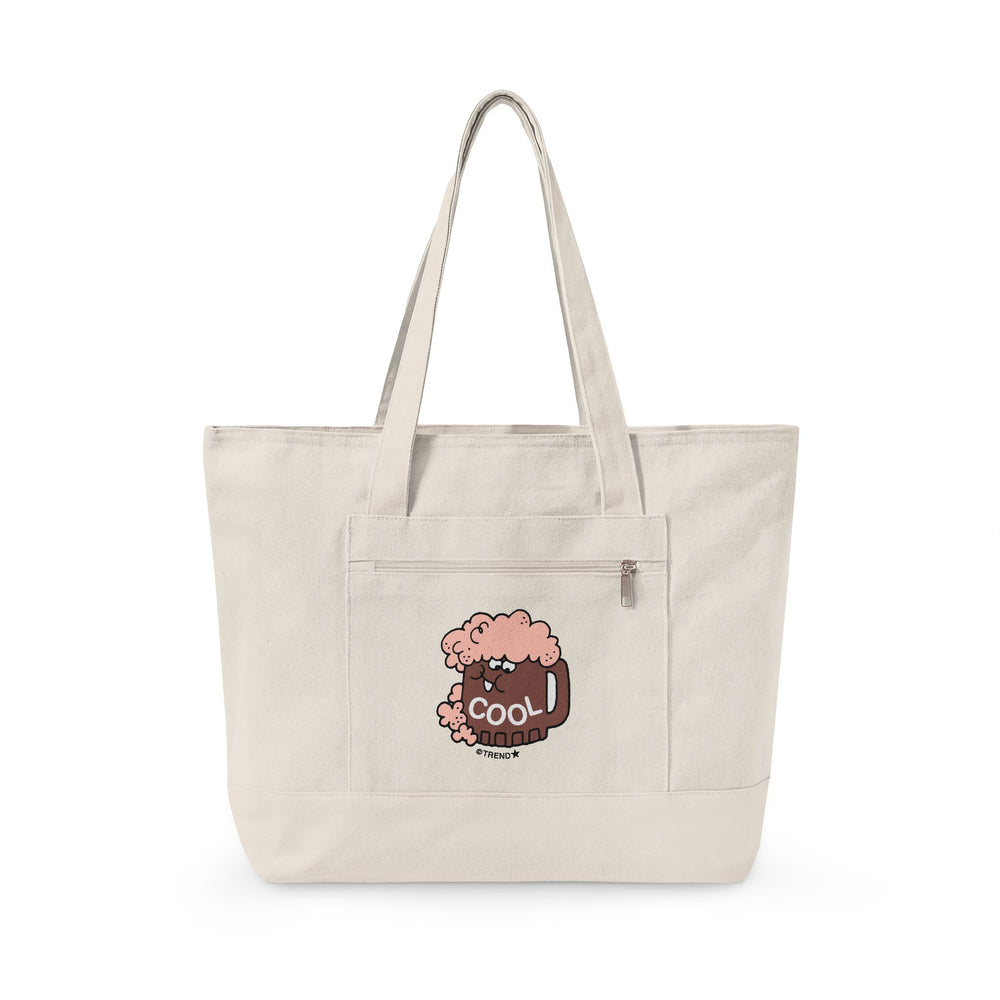 Cool, Root Beer Zippered Canvas Tote