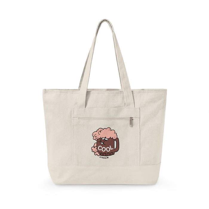 Cool, Root Beer Zippered Canvas Tote