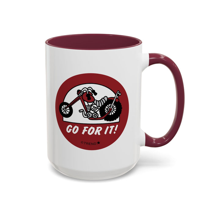 Go For It! Motorcycle Maroon Mug (11oz, 15oz)