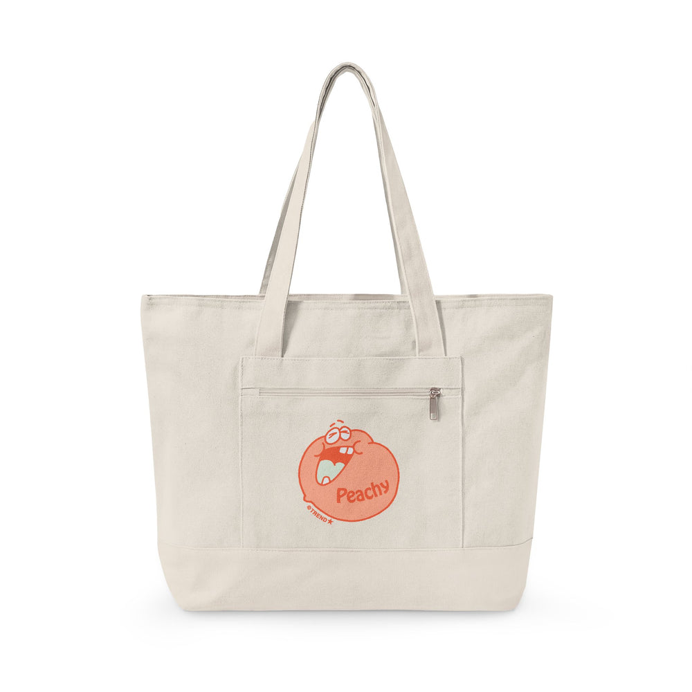 Peachy, Peach Zippered Canvas Tote