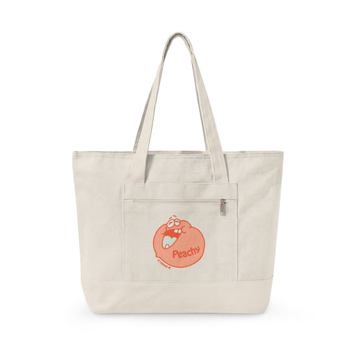 Peachy, Peach Zippered Canvas Tote