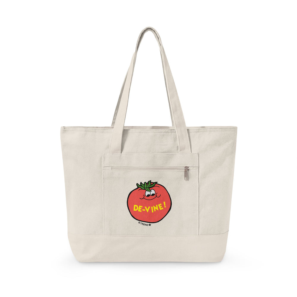De-Vine! Tomato Zippered Canvas Tote