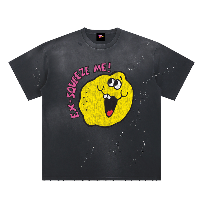 Ex-Squeeze Me! Lemon Distressed Loose Fit T-Shirt