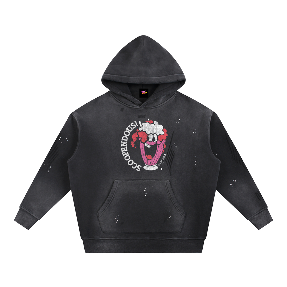 Scoopendous! Soda Distressed Vintage-Washed Fleece Hoodie