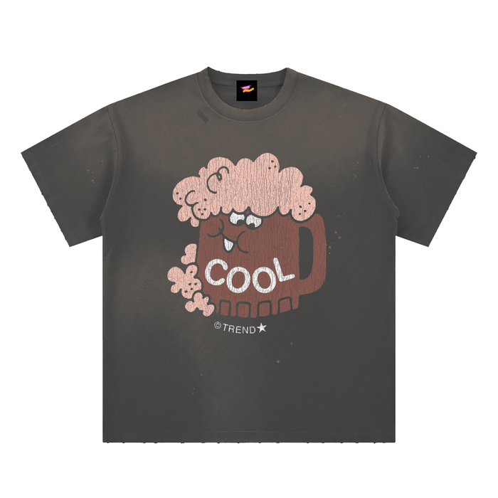 Cool, Root Beer Distressed Loose Fit T-Shirt