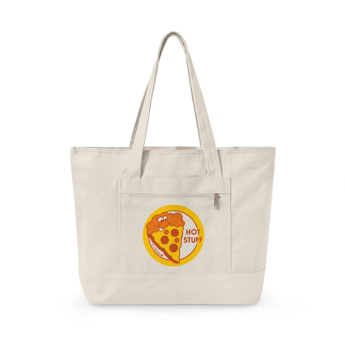 Hot Stuff, Pizza Zippered Canvas Tote