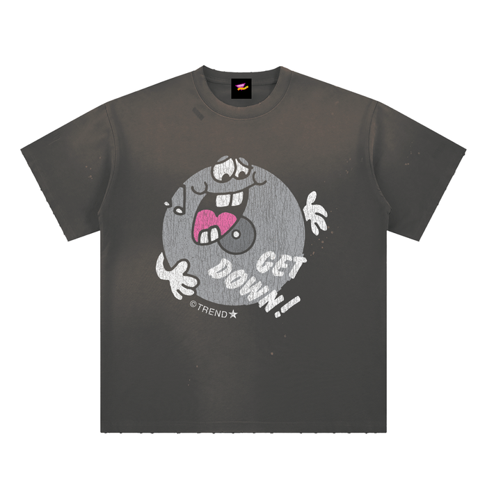 Get Down! Record Distressed Loose Fit T-Shirt