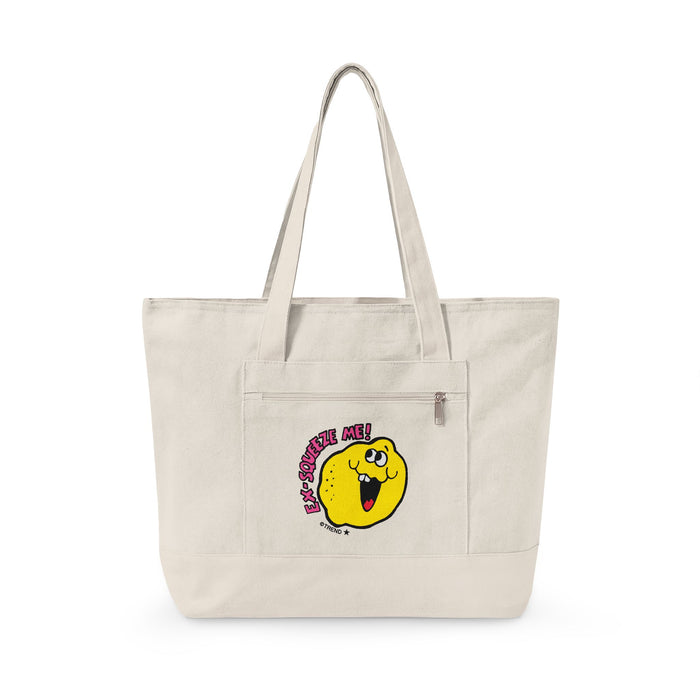 Ex-Squeeze Me! Lemon Zippered Canvas Tote