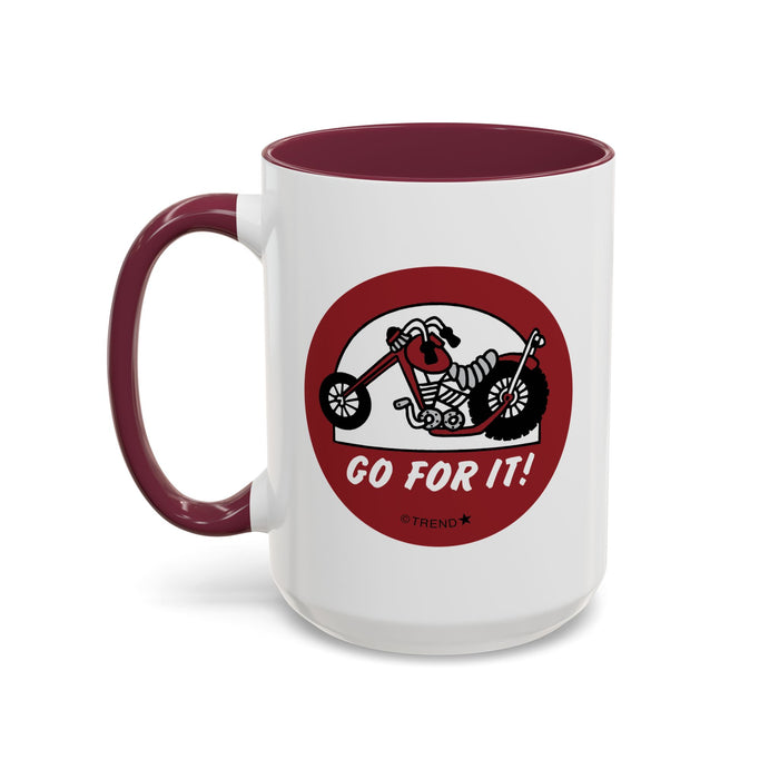Go For It! Motorcycle Maroon Mug (11oz, 15oz)