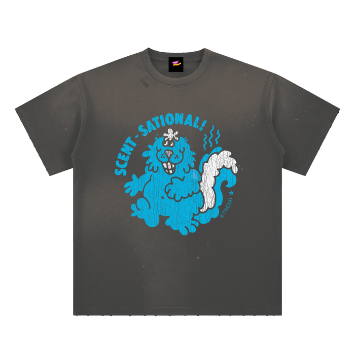 Scent-sational! Skunk Distressed Loose Fit T-Shirt