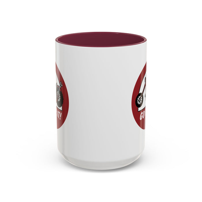 Go For It! Motorcycle Maroon Mug (11oz, 15oz)