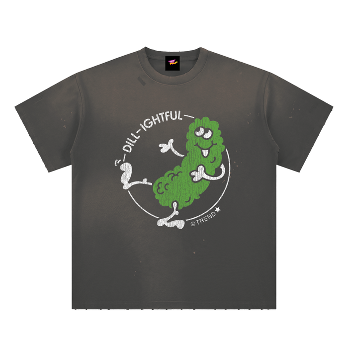 Dill-ightful, Pickle Distressed Loose Fit T-Shirt