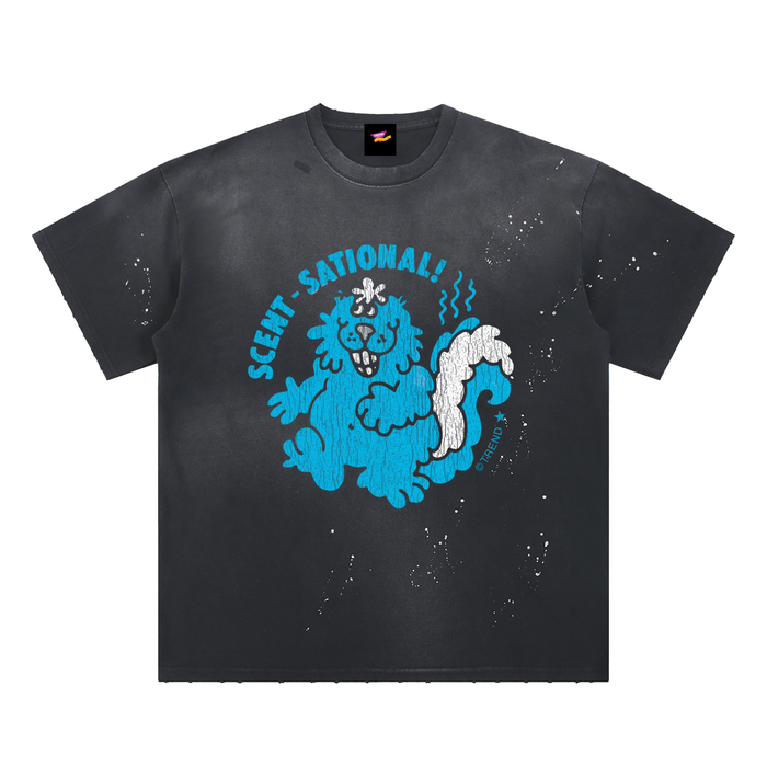 Scent-sational! Skunk Distressed Loose Fit T-Shirt