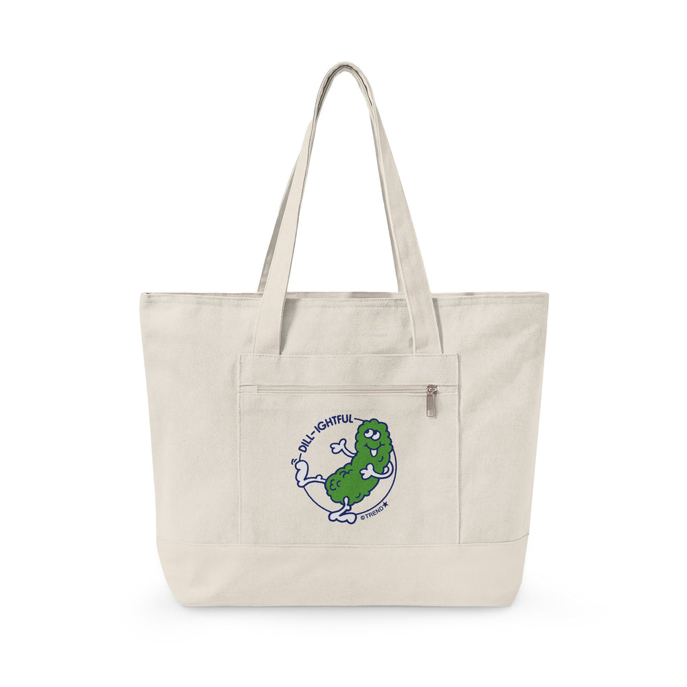 Dill-ightful, Pickle Zippered Canvas Tote