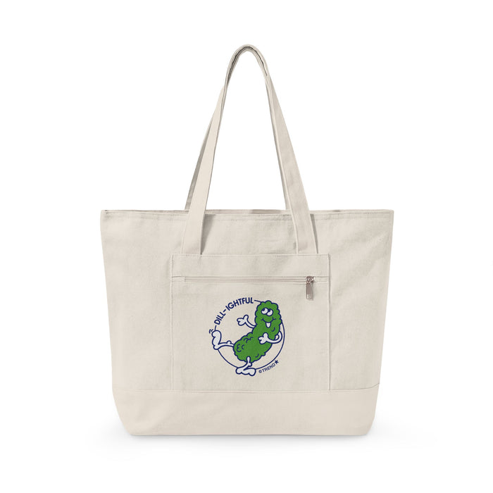 Dill-ightful, Pickle Zippered Canvas Tote