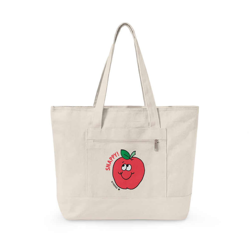Snappy! Apple Zippered Canvas Tote