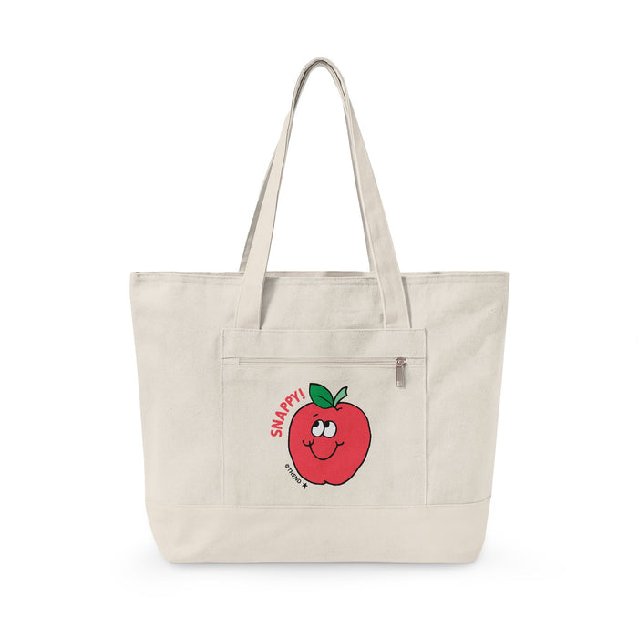 Snappy! Apple Zippered Canvas Tote