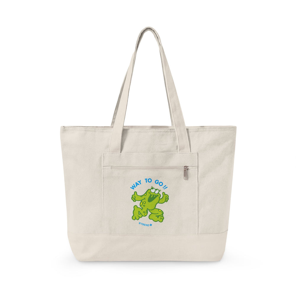 Way To Go! Frog Zippered Canvas Tote