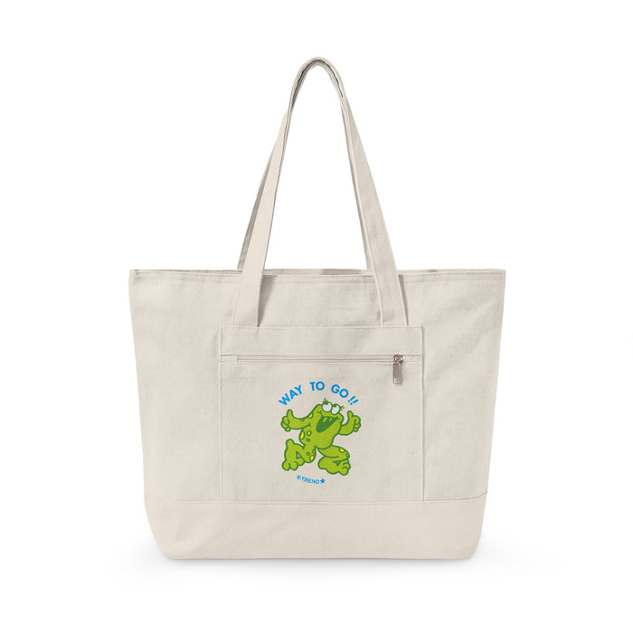 Way To Go! Frog Zippered Canvas Tote