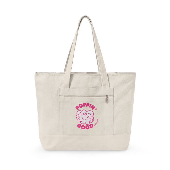 Poppin' Good, Popcorn Zippered Canvas Tote