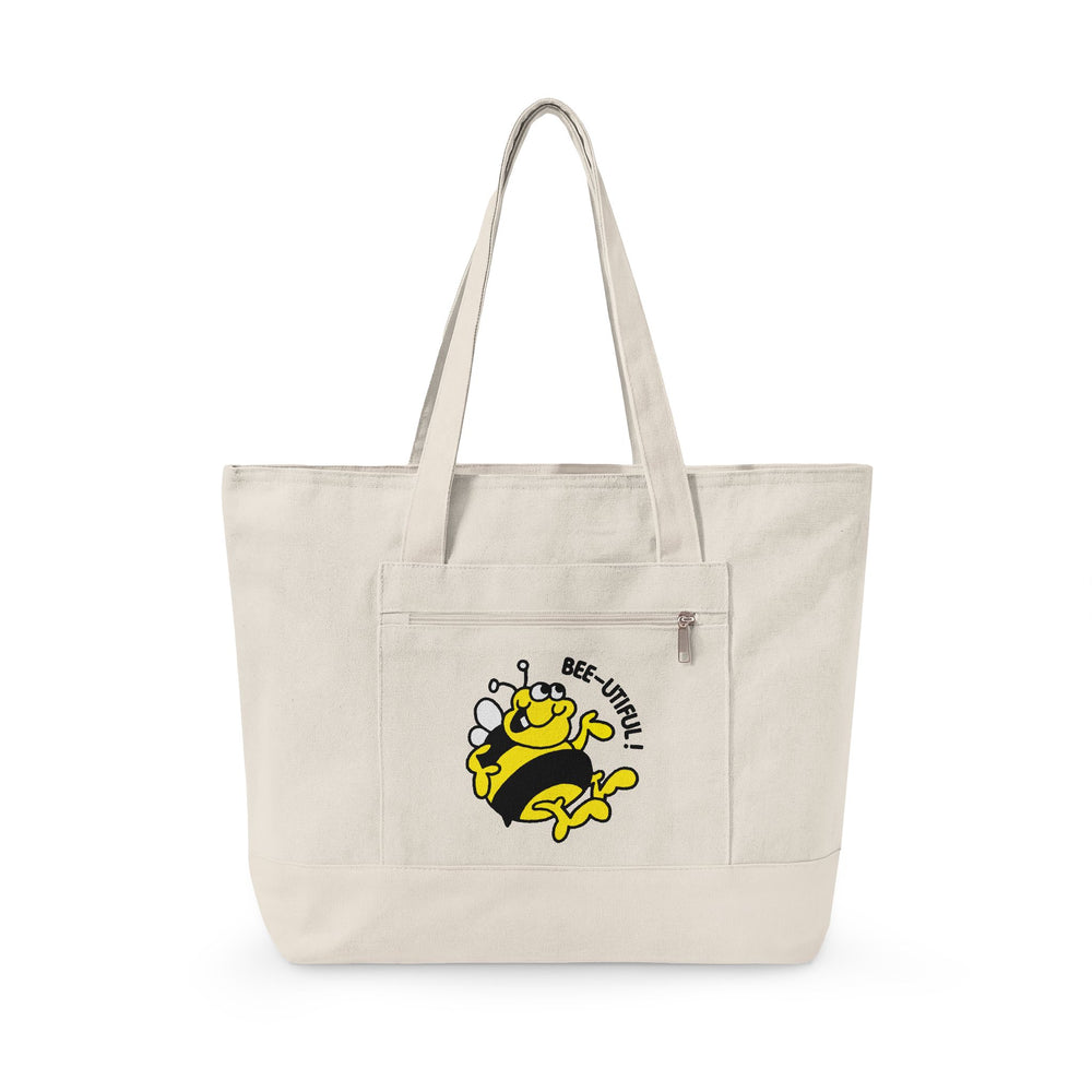 Bee-utiful! Bumble Bee Zippered Canvas Tote