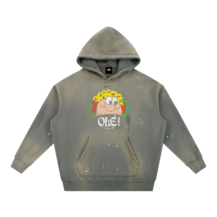 Olé! Taco Distressed Vintage-Washed Fleece Hoodie