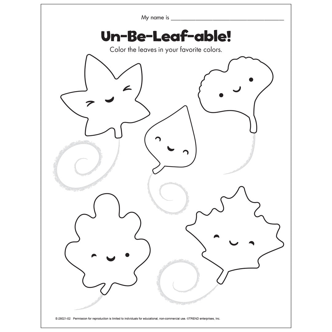 Free Printable Un-Be-Leaf-able Coloring Activity — TREND enterprises, Inc. free-printable-un-be-leaf-able-coloring-activity-trend-enterprises-inc